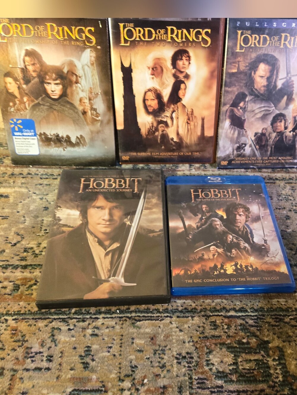 Lot of 5 Lord of the Rings Movies OG Triology, The Hobbit, Battle Of 5 Armies
